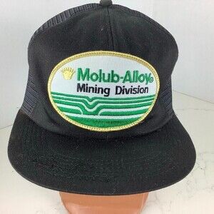Vintage Molub-Alloy Mining Division Trucker Snapback Hat Black K Brand Made USA